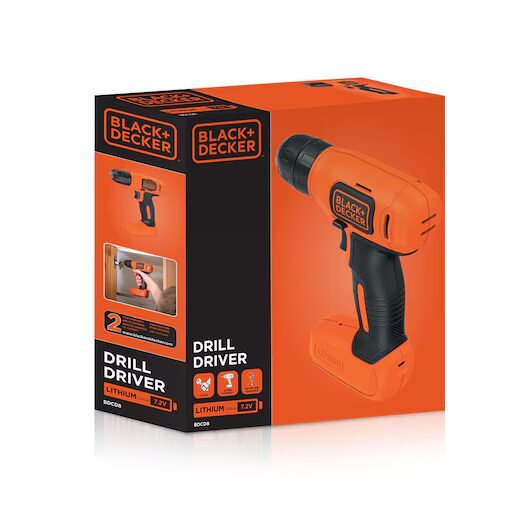 BLACK+DECKER BDCD8-QW - Taladro atornillador sin cable 7.2V con batería de litio, Negro/ Naranja - Imagen 7