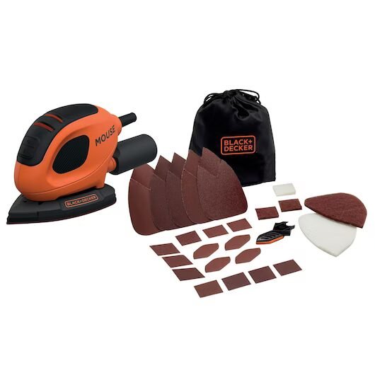 BLACK+DECKER Lijadora de Detalle Mouse 55 W, Velocidad de 11.000 RPM, Incluye 15 Accesorios BEW230BC-QS - Imagen 4