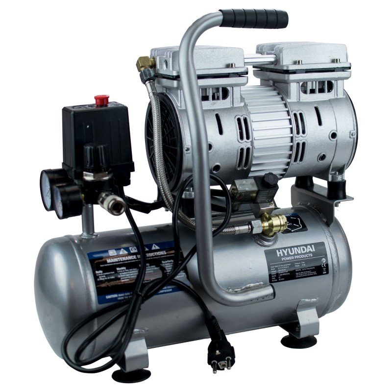 HYAC6-07S Compresor Silencioso Hyundai 6 L + GRATIS HY-55901 Kit herramientas aire 5 piezas - Imagen 4