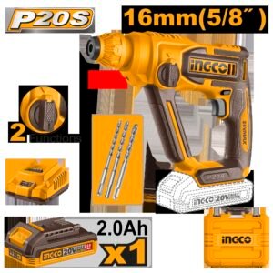 Taladro percutor atornillador de batería LI-ION 20V INGCO CRHLI201681E