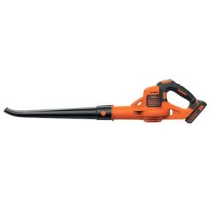 BLACK+DECKER Soplador PowerCommand 18V, batería de litio 2.0Ah, 2 velocidades, flujo de aire óptimo, velocidad de 209 km/h, autonomía 27 min, incluye batería de 2Ah y cargador, GWC1820PC-QW