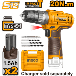TALADRO ATORNILLADOR CON PERCUTOR 12V INGCO CIDLI12202E